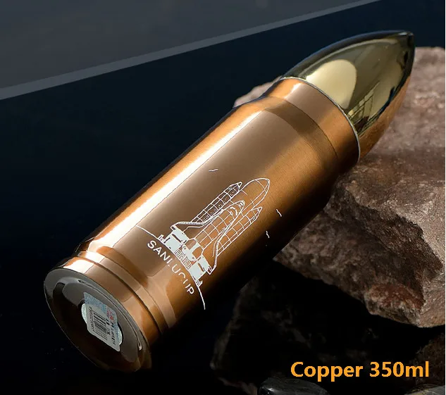 Copper Армейский Стиль Лучший подарок из нержавеющей стали пуля бутылка для холодной и горячей воды, кофе, чая и пива - Цвет: Copper