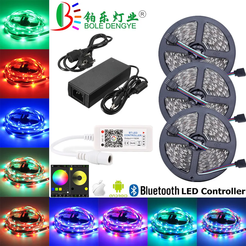 СВЕТОДИОДНАЯ лента SMD 5050 5 м Wi Fi Bluetooth 12 В постоянного тока неводонепроницаемая