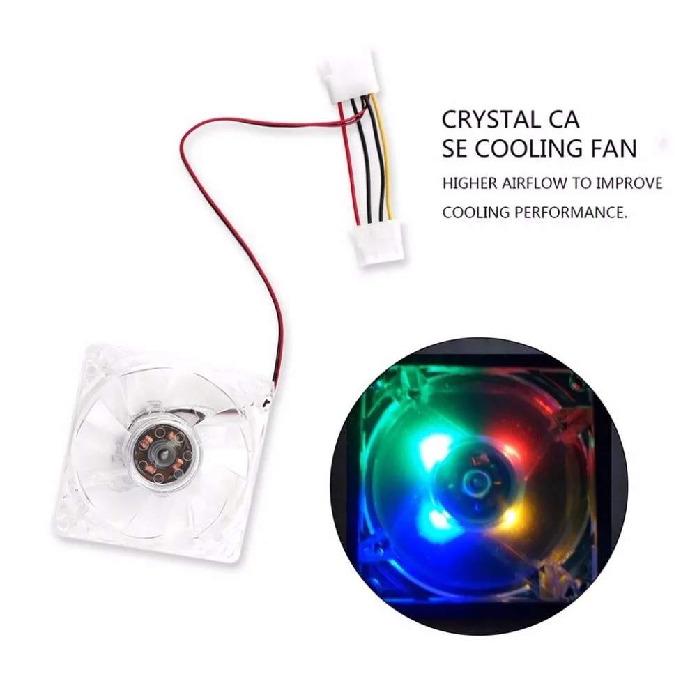 

12V 0.20A 80x80x25mm вентилятор компьютера 4 светодиодный бесшумный ПК компьютер чехол охлаждающий вентилятор охлаждения мод Синий и красочные свет...