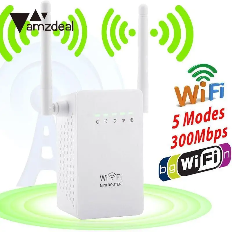 Amzdeal 300 Мбит/с беспроводной расширитель WiFi усилитель сигнала сетевой
