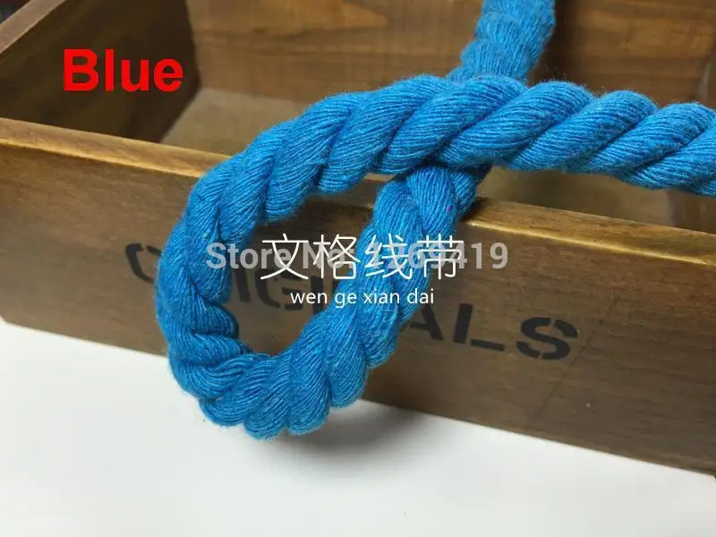 10 мм 20 метров цветов Чистый хлопок шпагат Шнуры Красочные тканые веревки из