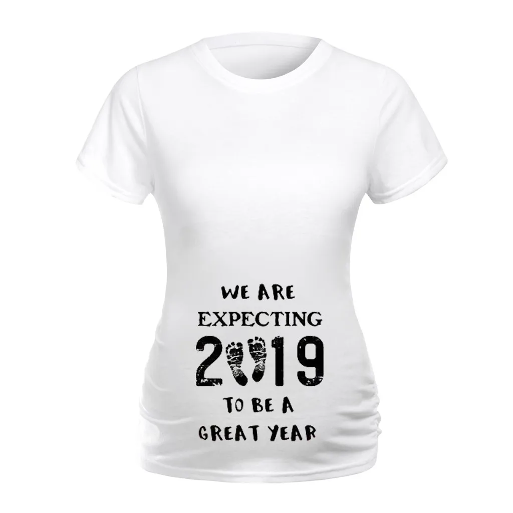 Женская мода средства ухода за кожей для будущих мам блузка 2019 печатных Детские