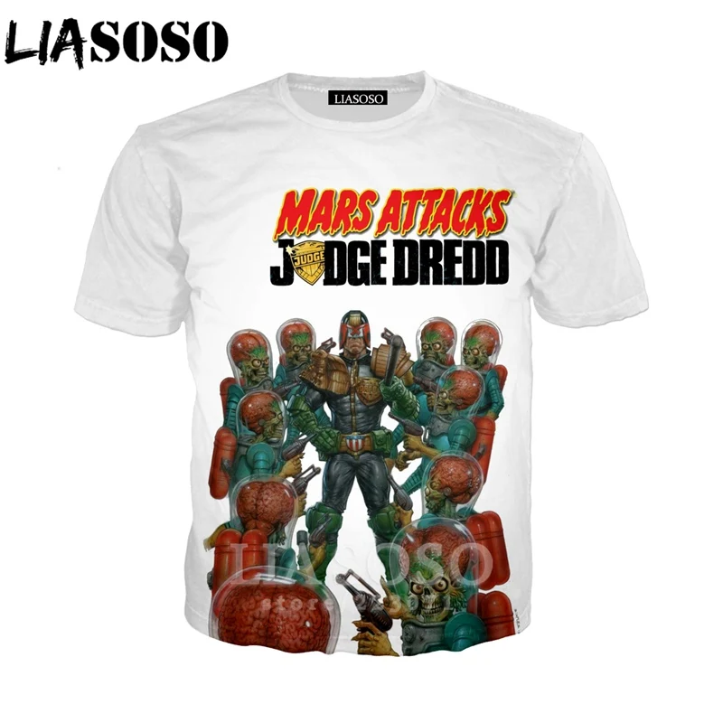 LIASOSO летний модный Мужской Женский свитшот с коротким рукавом 3D принт фильм Dredd