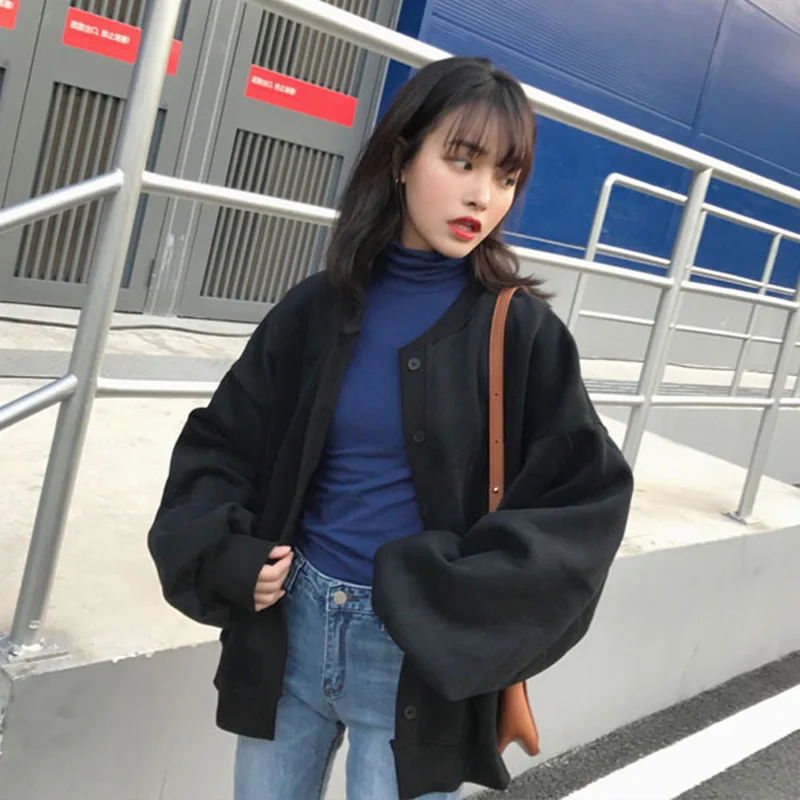 Новые модные женские осенние кардиганы Harajuku свободные с длинными рукавами