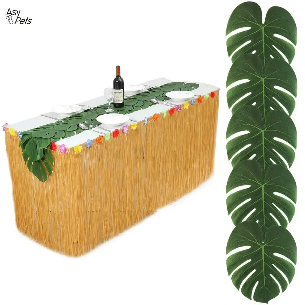 

LanLan 35x29cm Large Artificial Tropical Palm Leaves Hawaiian Luau Party Beach Theme Wedding Table Decoration Simulation Plant35