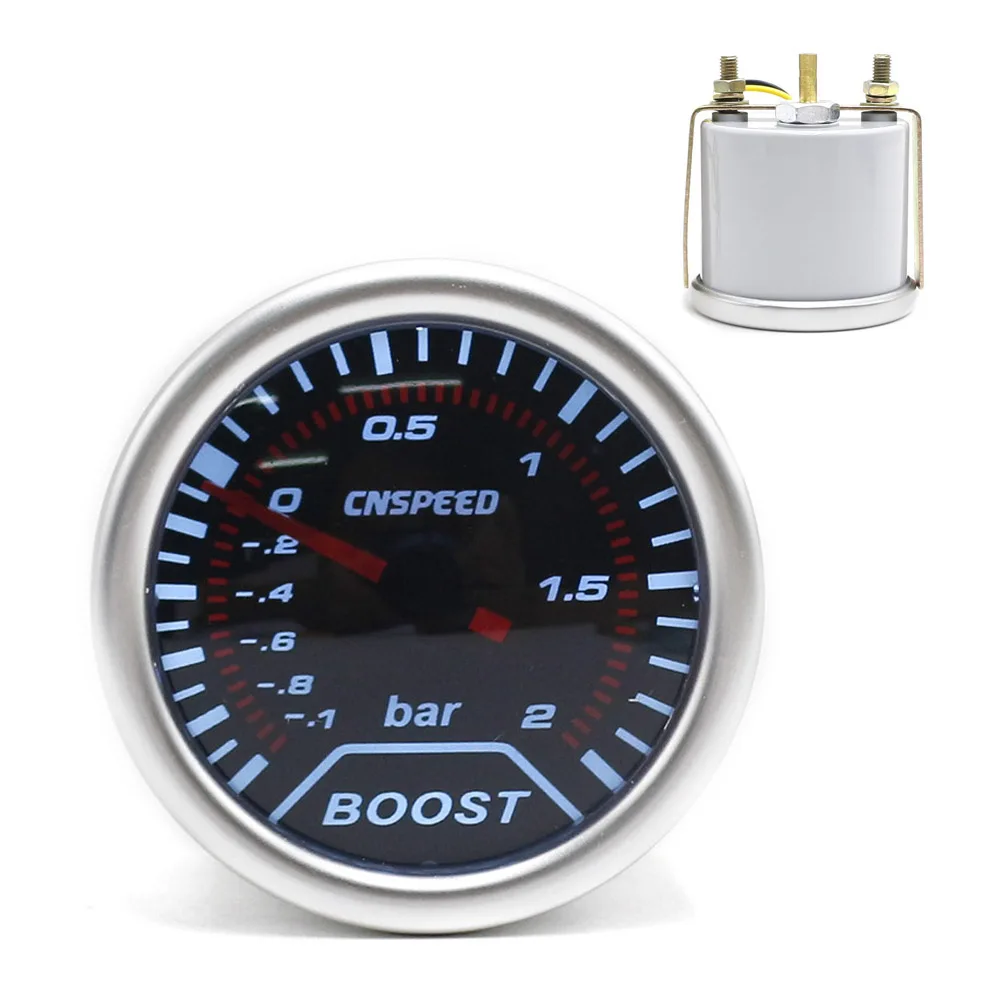 Boost Gauge Bar CNSPEED " 52 мм Автомобильный манометр, бар Psi, температура выхлопных газов, температура воды, датчик давления масла, воздуха, топлива, вольтметр, тахометр - Цвет: Boost Gauge Bar