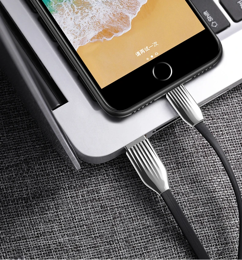 Cafele для iPhone X Xr Xs Max 8 7 6s Plus usb-кабель светодиодный ночник Цинковое зарядное устройство из алюминиевого сплава кабель для iPhone XS Max плоский usb-кабель