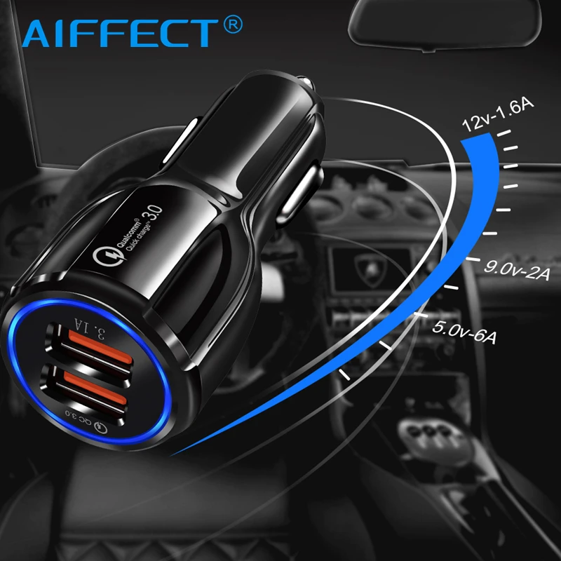 AIFFECT автомобильное USB зарядное устройство Quick Charge 3 0 2 для мобильного телефона