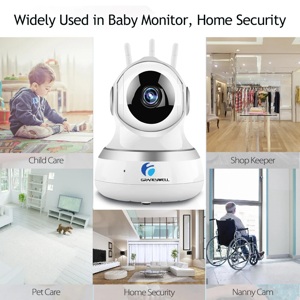 4 шт. Graneywell 1080P Wi Fi IP камера TF карта RAM мини 36 IR LEDs Детский Монитор Camara ip wifi