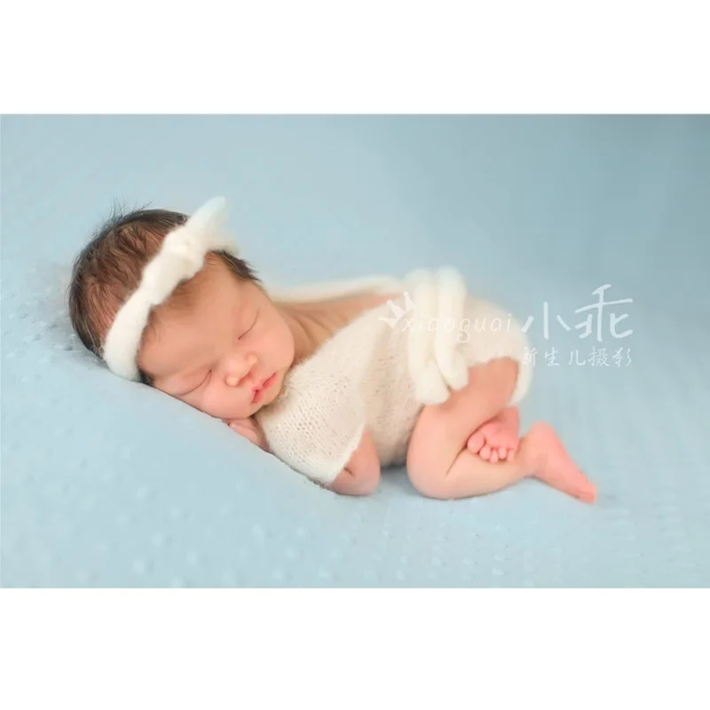 

Baby Romper Hand Knit Baby Overalls Baby Girl Romper Headband Newborn Photography Props Baby Fotografie Bebe Fotos Shower Gift