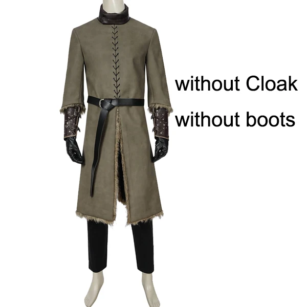 without cloak boots Костюм Йона Сноу Игра престолов 8 костюмы на Хэллоуин для взрослых мужчин на заказ зимний костюм Джона Сноу Песнь Льда и Огня наряд - Цвет: without cloak boots