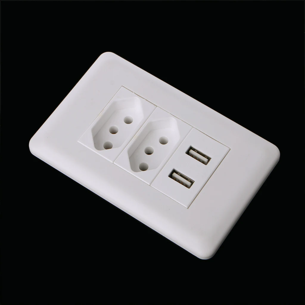 15а настенный двойной Стандартный адаптер питания с двумя портами USB зарядное