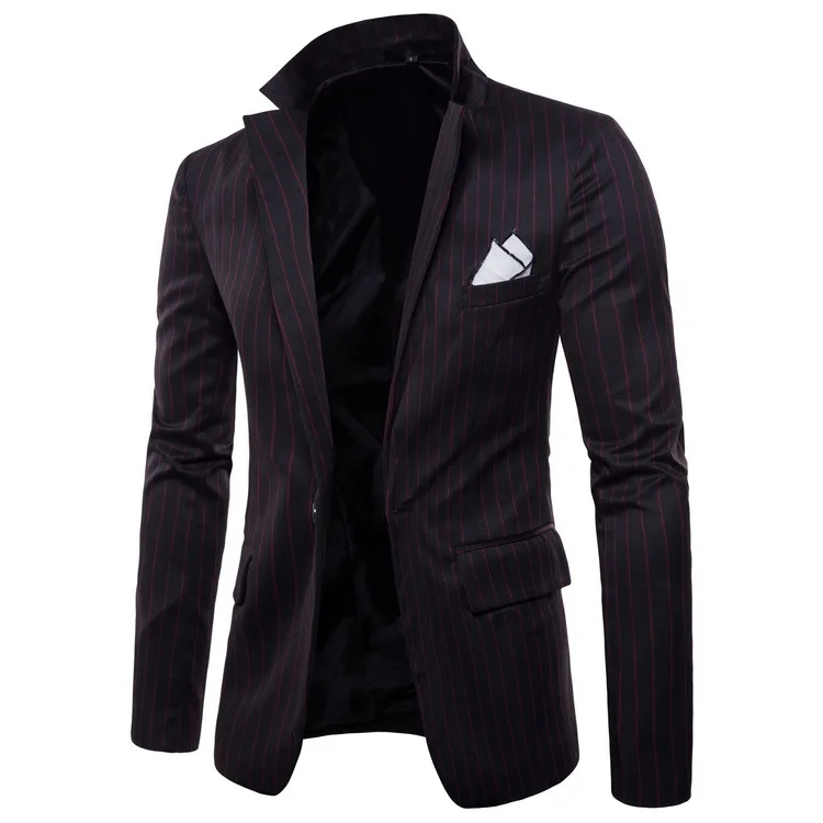 

Mens fashion Dance Business affairs Wedding Blazer Long sleeve stripe Suit Jackets pattern Stage dropshipping Slim coats S-4XL