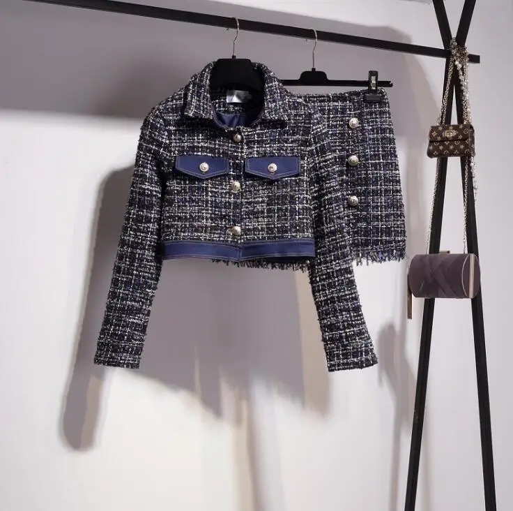 Новинка 2019 года сезон осень-зима Женское шерстяное пальто из джинсовой ткани с