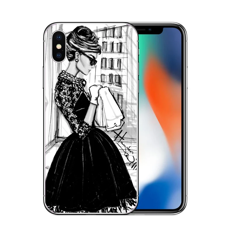 Одри Хепберн Мода девушка леди сотовый Жесткий ПК телефон чехол для iphone 6 6S 7 8 Plus 5S