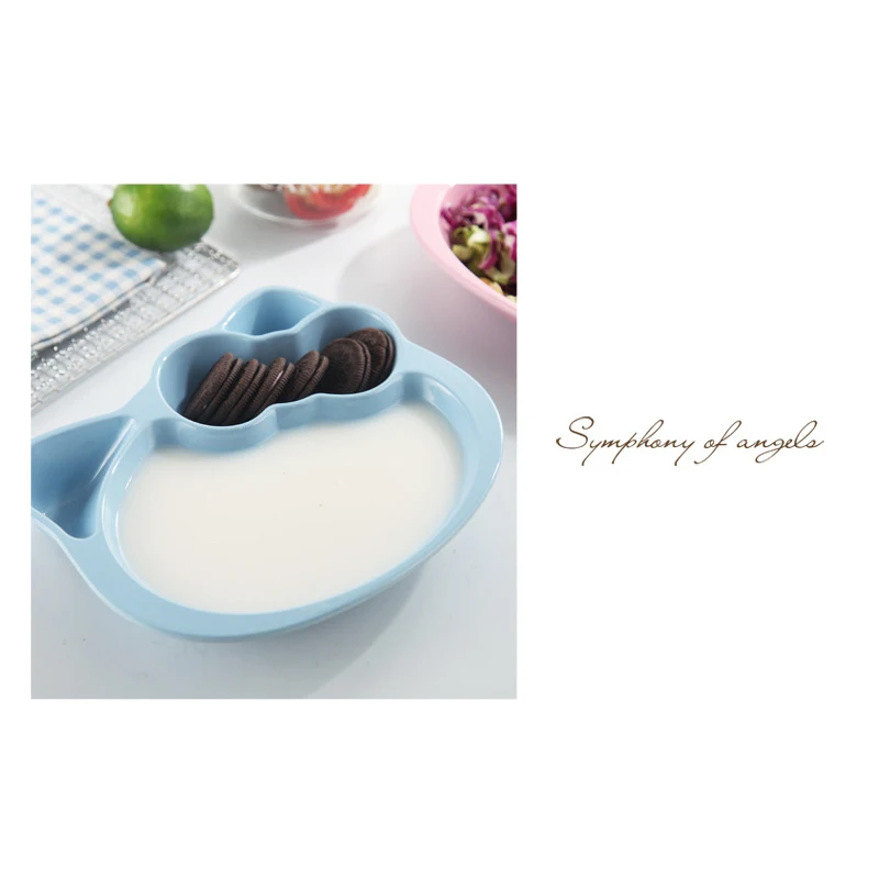 3 шт. детская бамбуковая посуда твердая для кормления kitty тарелка детской чаши еда