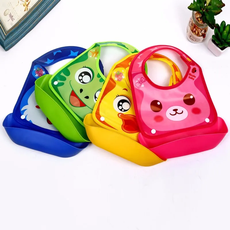 Silicone Baby Bandana Bibs Lovely Animals Meals Pocket Bib Waterproof Feeding Newborn Infant Food Baberos Bebes | Детская одежда и