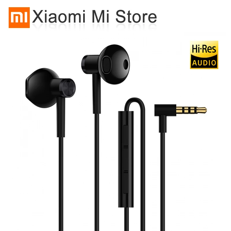 Xiaomi mi наушники, два блока, половина 3,5 мм, проводное управление, наушники-вкладыши для mi A1 Red mi 5 Plus, смартфон для samsung s10