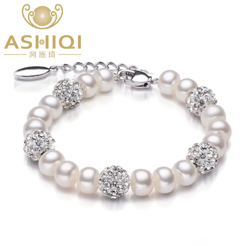 Натуральный пресноводный жемчуг браслет браслеты для женщин серебро 925 пробы