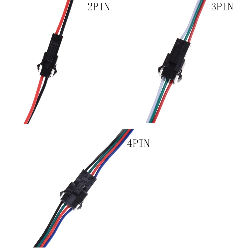 10 пар 2/3/4 Pin Штекерный и гнездовой разъем провода для 5050/3528 RGB светодиодной ленты
