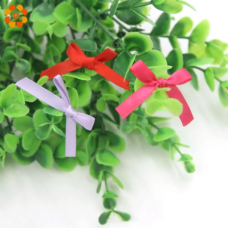 100 шт./лот DIY завязанная сатиновая подарочная лента упаковка бант для свадебного