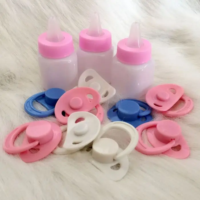 Магнитная пустышка и розовая бутылочка для кормления DIY reborn baby doll ручной работы