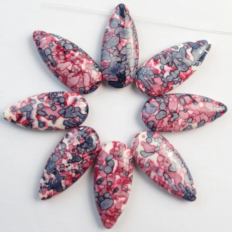 (Min. order $10 микс) Бесплатная доставка Оптовых 4 шт. Красный Дождь Цветов Камень Teardrop