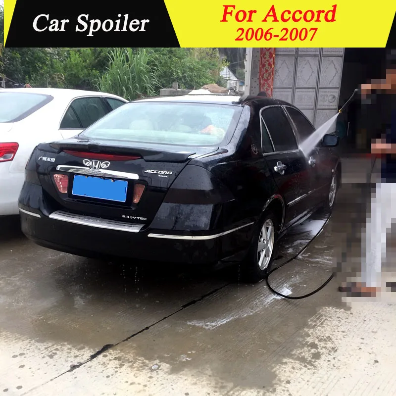 Для Honda Accord 2006 2007 задний спойлер высокого качества АБС пластик грунтовка цветное автомобильное украшение в виде хвостового крыла спойлер багажника для Accord