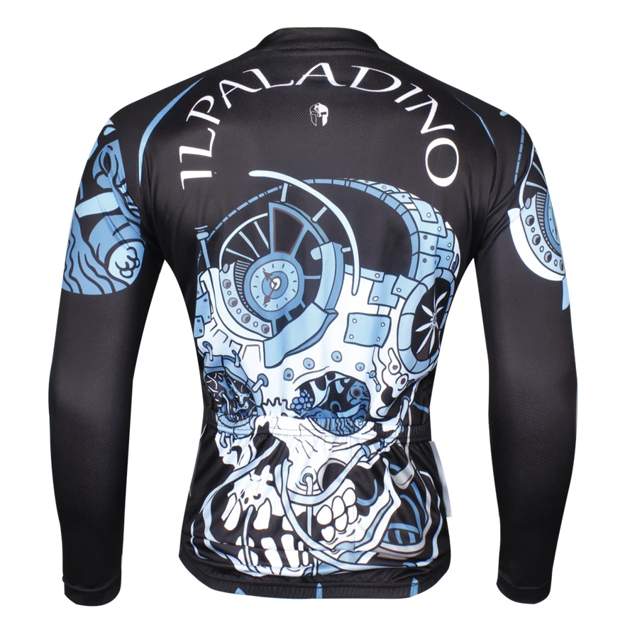 Череп прохладный мужские Cyling с длинным Майки для УФ-защитой Велосипедный Спорт