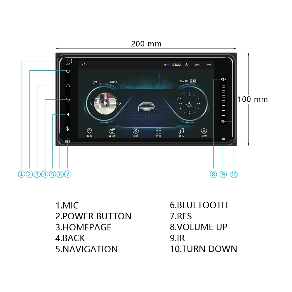 Camecho Android 8,1 автомобильный мультимедийный плеер 2 Din 7 ''Авторадио GPS Авторадио Bluetooth аудио стерео FM AUX USB для Toyota Corolla