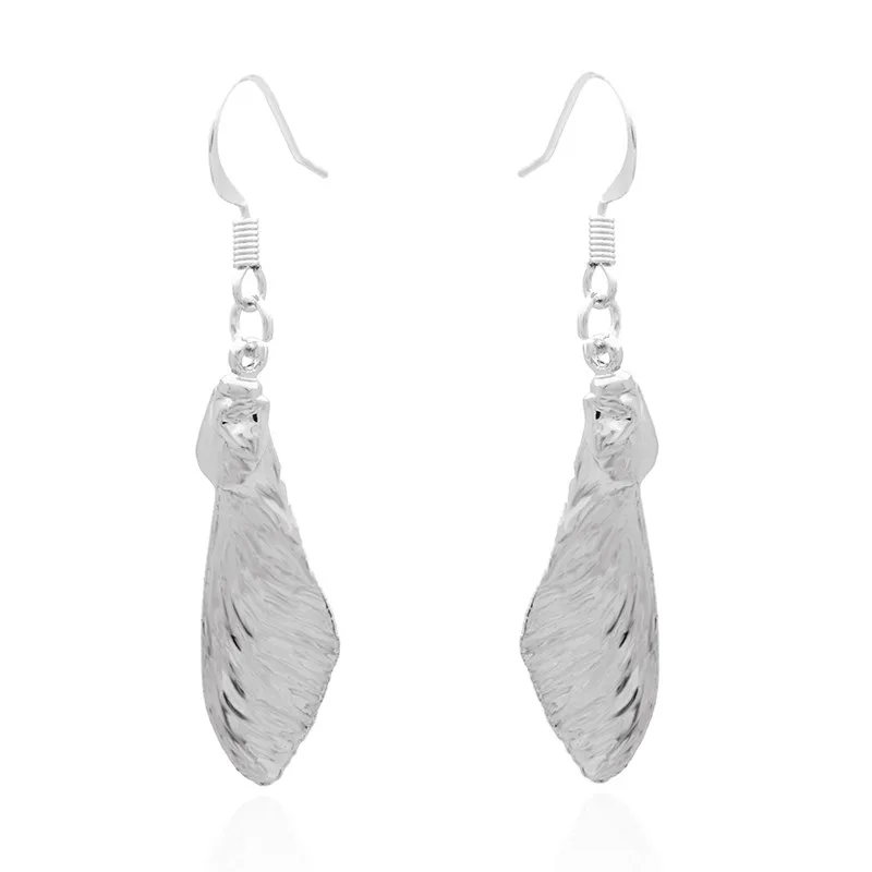 

Vintage Natural Real Leaf Drop Earrings For Women Gold Color Angle Wings Long Earrings Female Bijoux Jewelry Gift Party
