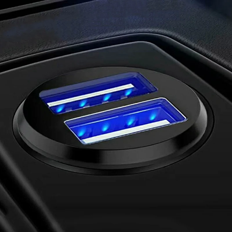 Автомобильное мини зарядное устройство с двумя USB портами для телефона 5 В 3 1 А