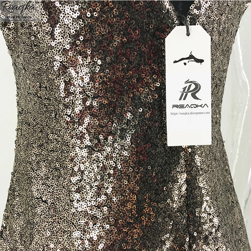 Пикантные элегантные женский черный золото Блёстки платье Новинка 2017 года Bodycon
