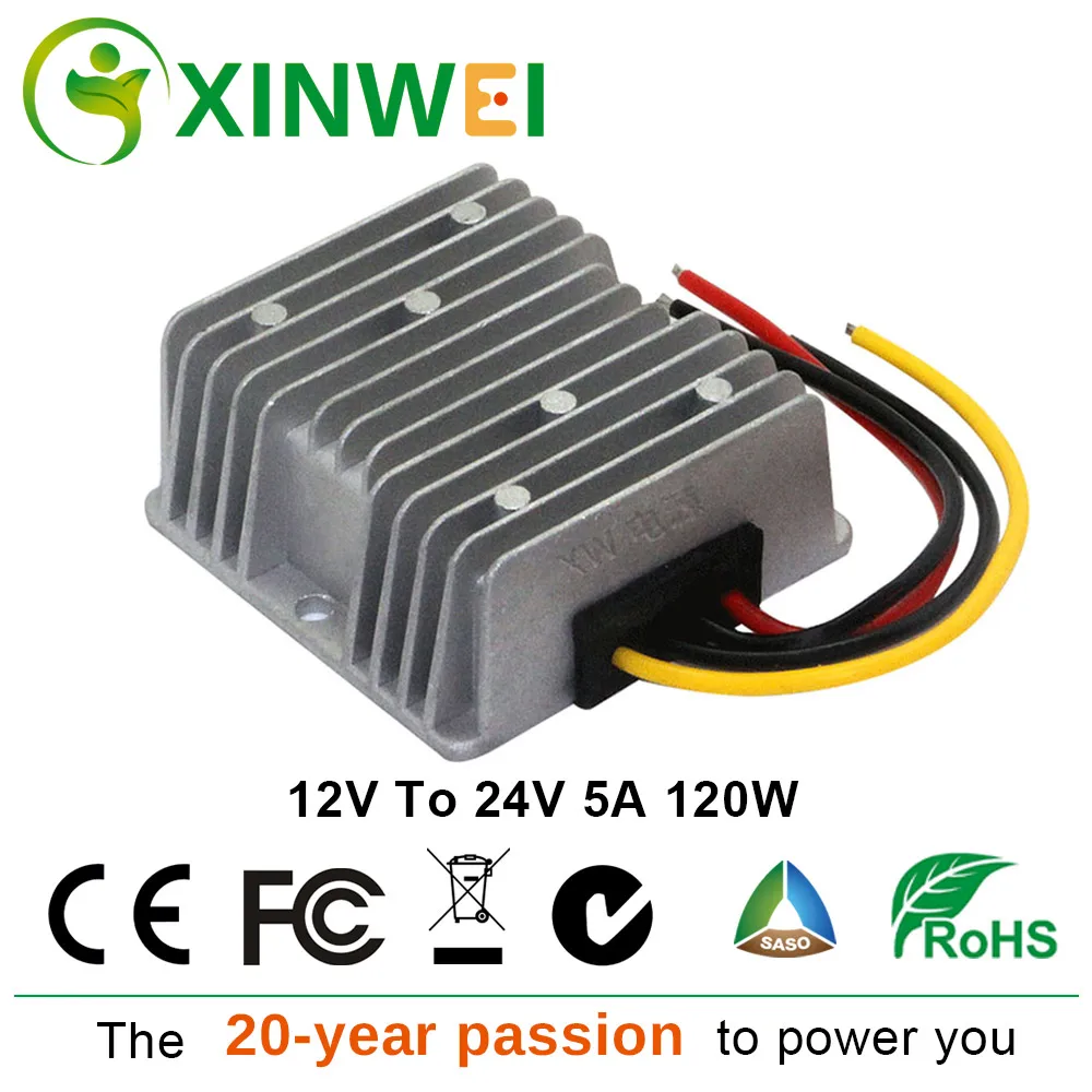 XINWEI DC 12V Step Up To 24V 5A 120W Converter Aluminum Voltage Regulators Stabilizers Electrostatic Bag For Monitor And Ect on. - Преобразователь напряжения XINWEI DC 12V до 24V 5A 120W, регуляторы напряжения алюминиевые стабилизаторы, электростатический