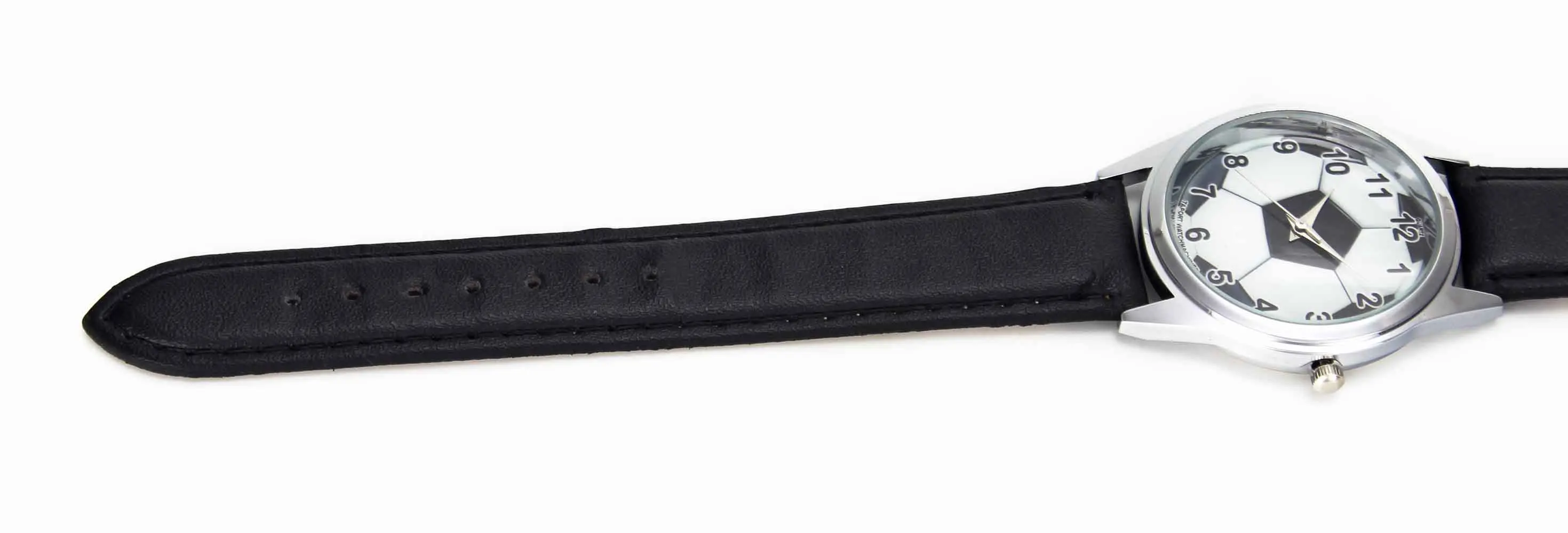 Модные Спортивные кварцевые часы с футбольным циферблатом и ремешком из