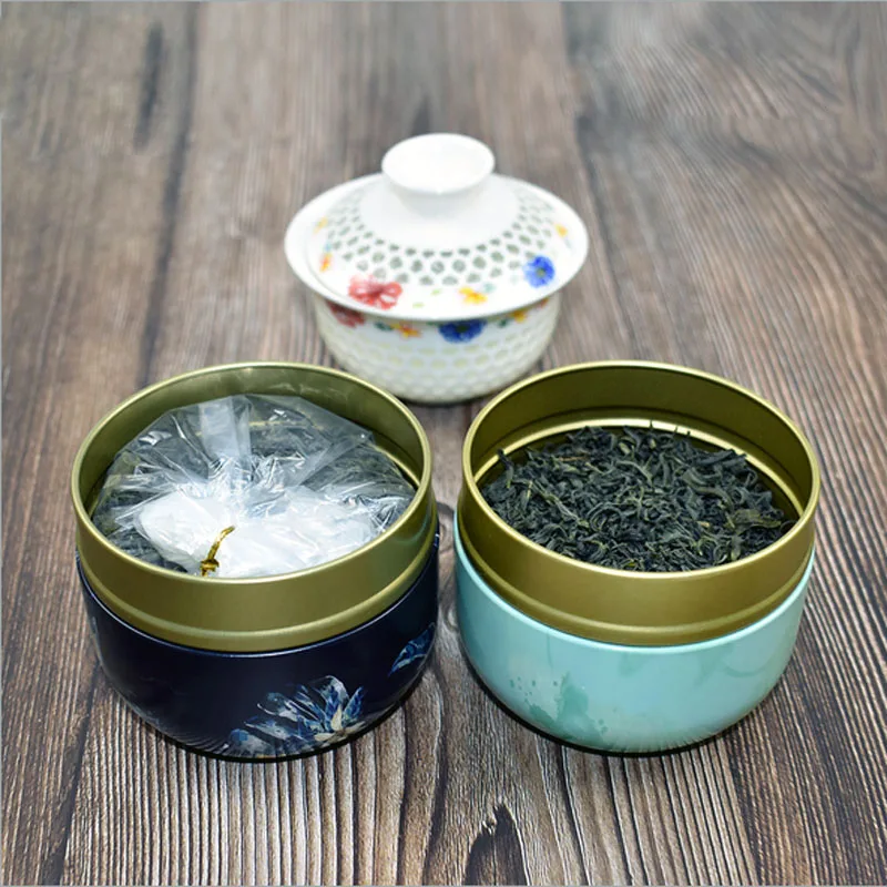 Круглая металлическая коробка для конфет, Коробка жестяная банка, держатель для хранения чая, присадки для чая, контейнер для чая, кофейная пудра, органайзер, банки для чая, упаковка