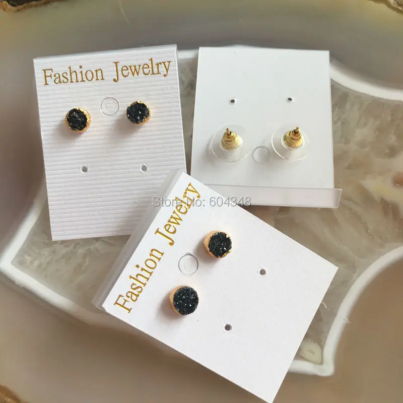5 пар милый Размер 6 мм серьги ювелирные изделия черного цвета золотой цвет