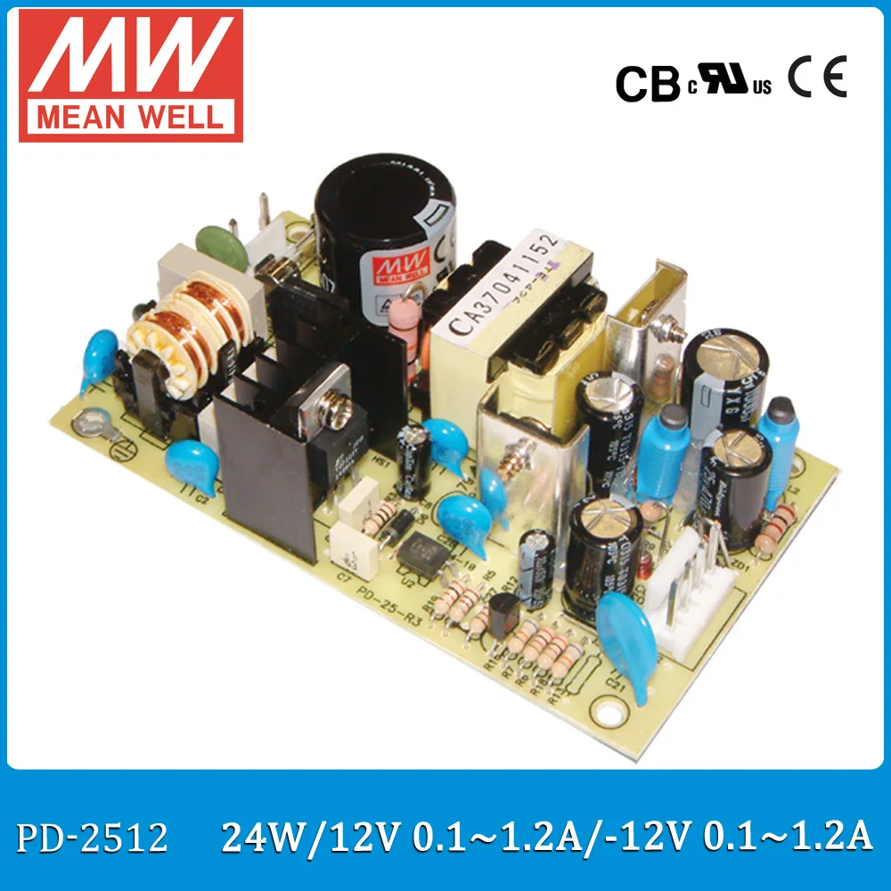 Оригинальный meanwell WELL PD 2512 + 12V 0 1 2 A 12 V 24W Двойной Выход импульсный источник питания