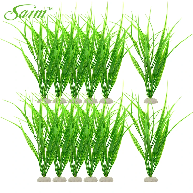 12 шт. декор аквариума искусственный Пластик водные растения аквариум орнамент