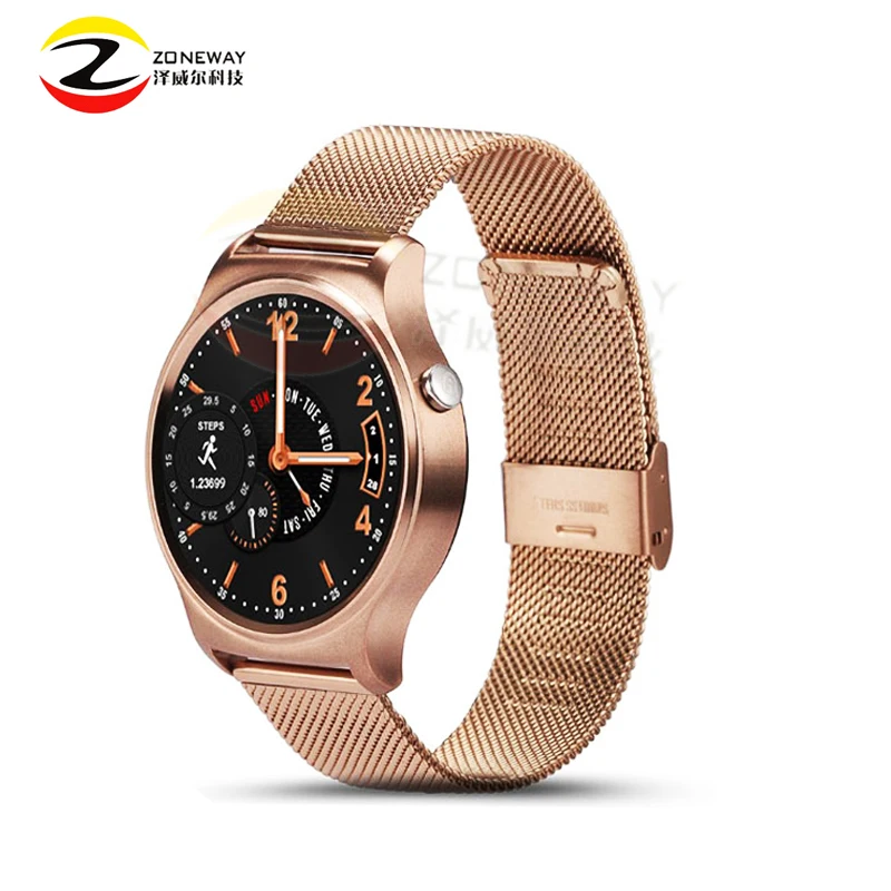 2017 GW01 круглый экран Смарт часы Эндрюс IOS Bluetooth touch из нержавеющей стали носимые