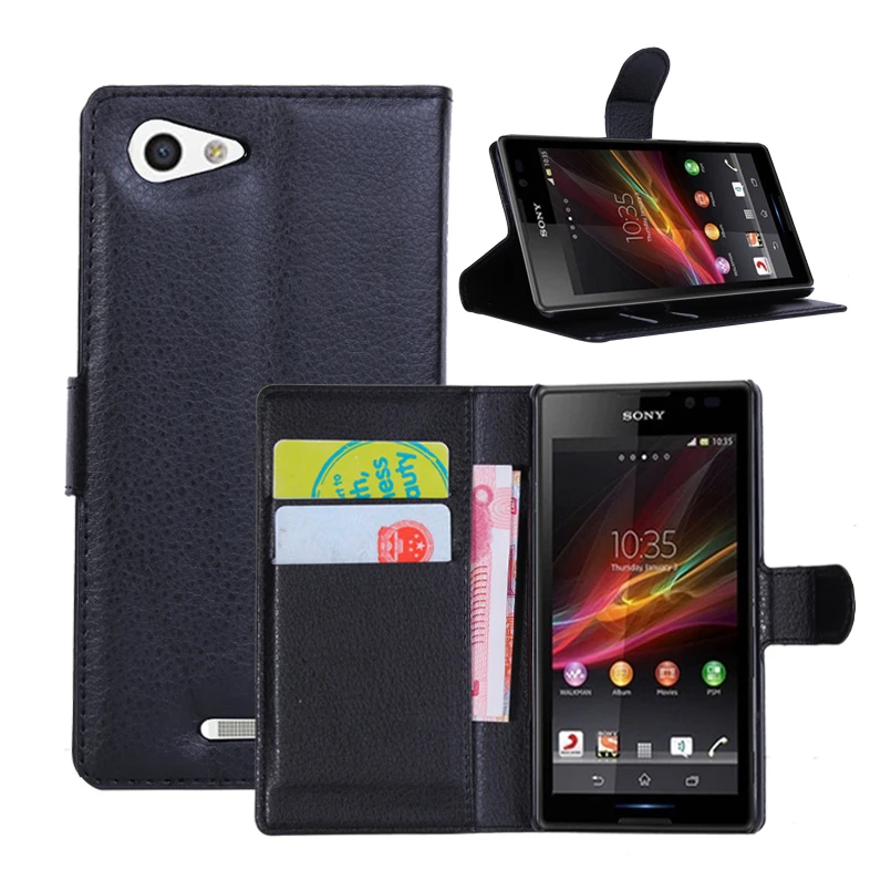 Роскошный чехол-кошелек с подставкой из искусственной кожи для SONY XPERIA E3 D2203 D2206