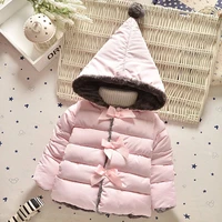 kids toddler girls jacket coat new 2018 hooded bow cotton jackets coats children cute winter warm baby girl clothes christmas