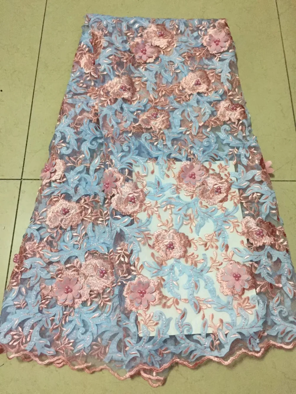 Новейшая кружевная ткань с бисером модная африканская тюль французская высокое