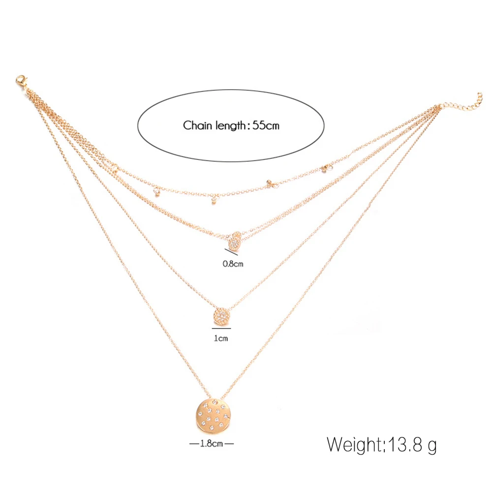 5 шт./компл. богемное модное изысканное ожерелье с кулоном в виде водяной вафли