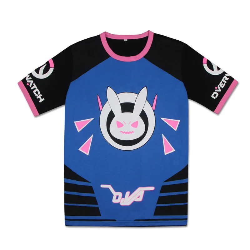 Футболка Coshome OW D.VA футболка для косплея кролика Dva Аниме Костюмы топы мужчин и
