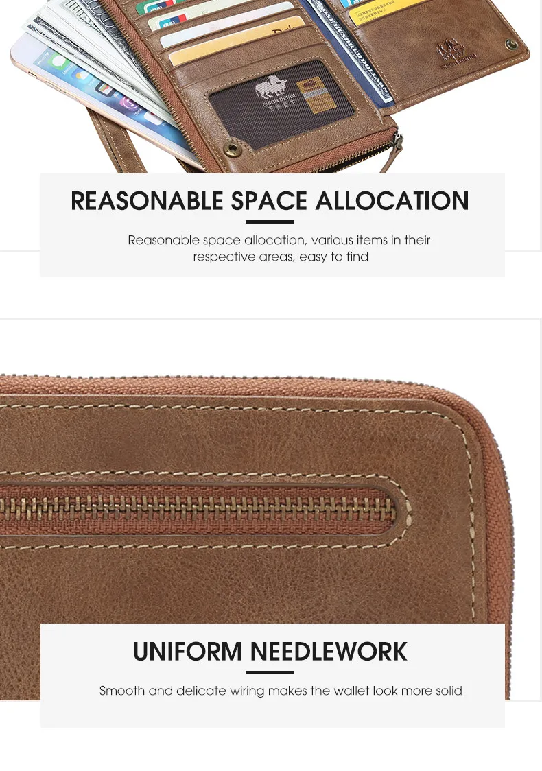 BISON DENIM кожаный кошелек женский кошелек длинный клатч Обложка для паспорта женский держатель для карт портмоне carteira feminina W4400