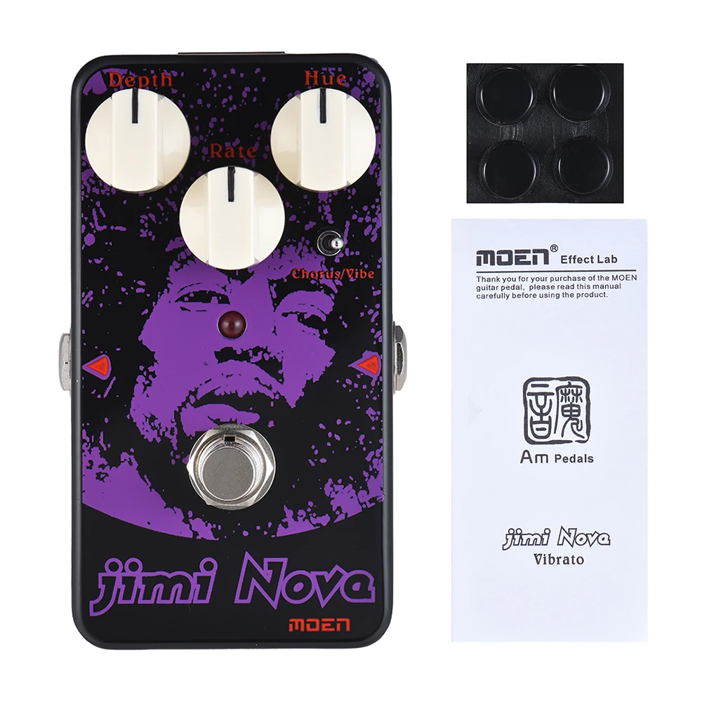 Pedal de Efeito para Guitarra Novidade Moen Am-vb Jimi Nova Coro – Vibração True Bypass