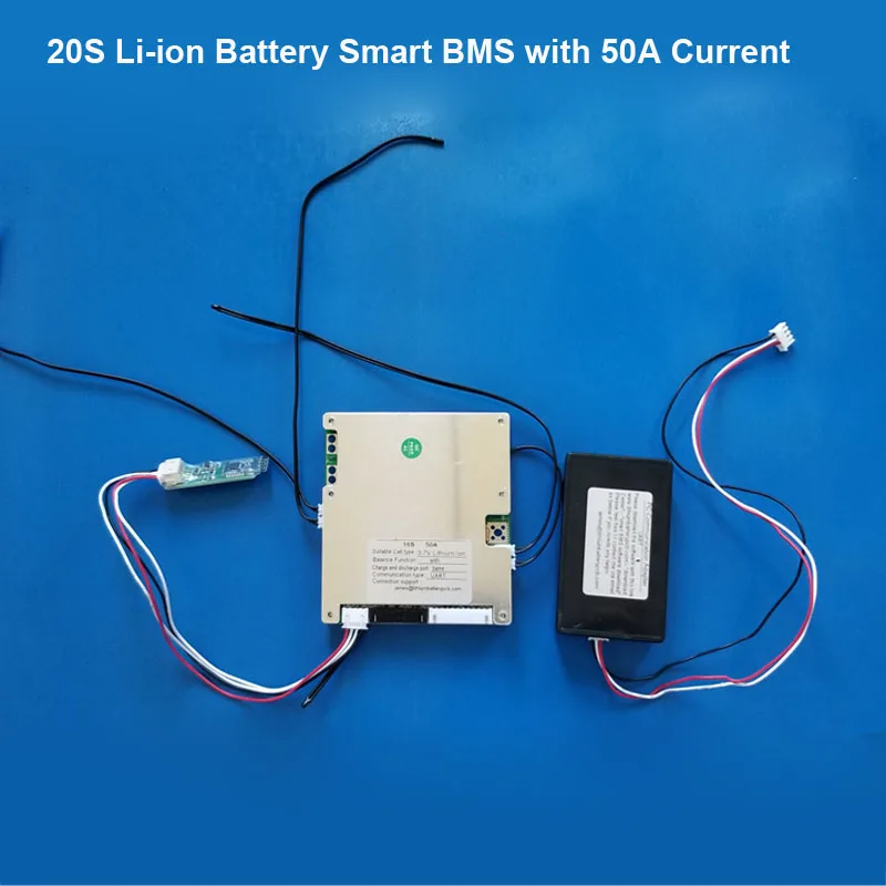 16S 17S 18S 19S 20S Смарт Bluetooth приложение BMS для 48 в 60 в Lifepo4 батареи или 60 В и 72 В литий-ионный аккумулятор EV - Цвет: 20S Li-ion 50A