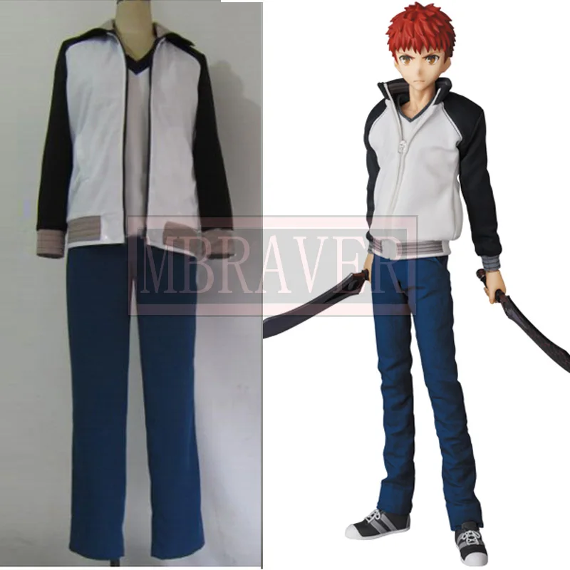 Костюм для косплея аниме Fate Stay Night Shirou Emiya спортивная одежда пальто + футболка