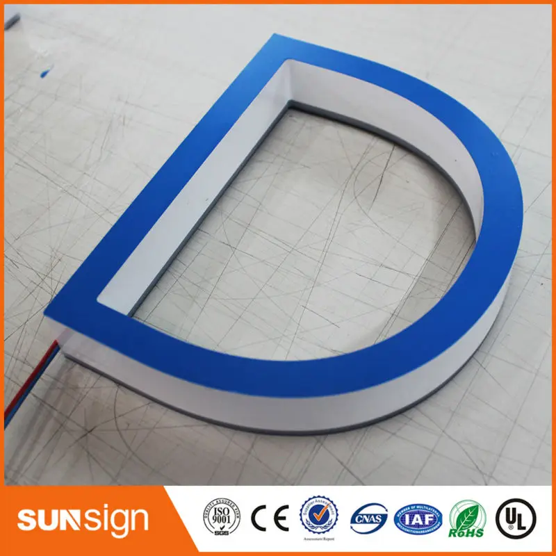 Высокая яркость акриловый магазин Передняя вывеска светодиодная акриловая